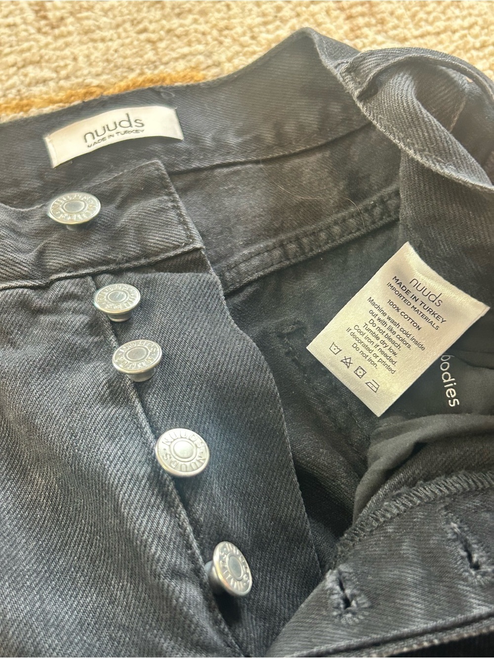 nuuds Black Relaxed Fit Distressed Jeans - Picture 2 of 6